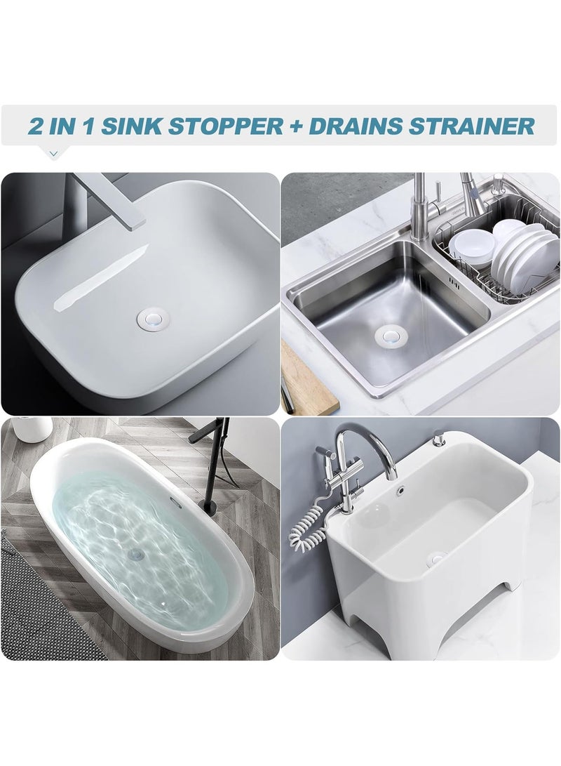 Universal bathroom sink plug, drain cover, premium basin pop-up sink drain filter, leak proof and clogged, with hair catcher - Image 3
